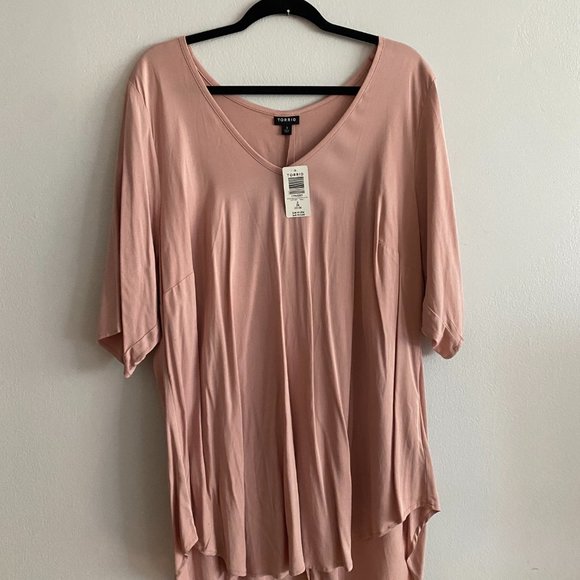Torrid Pink V-Neck Tunic Top 3X - Picture 6 of 11